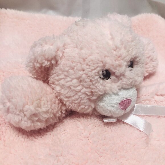 Animal Adventure Pink Bear Lovey Baby Snuggy Plush 13” Security Blanket - Picture 4 of 12